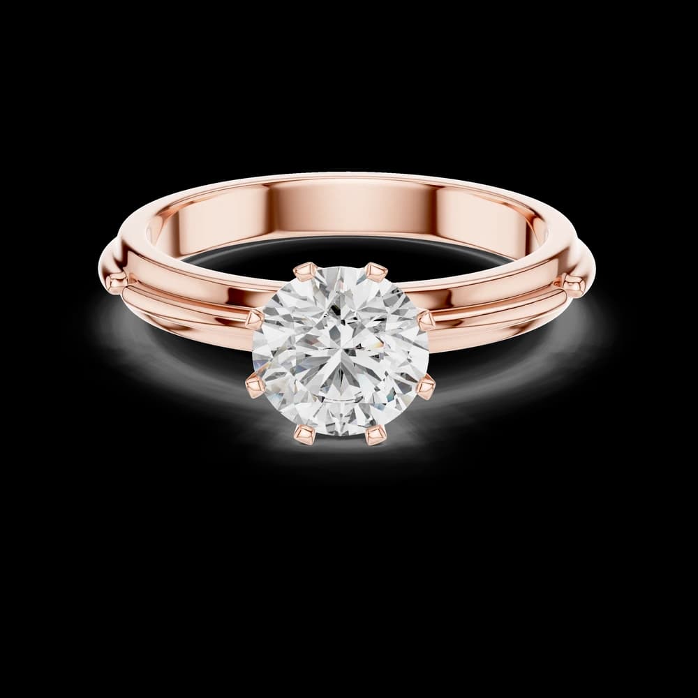Round Six-Prong Solitaire Lab Grown Diamond Ring - Image 1 Round Six-Prong Solitaire Lab Grown Diamond Ring, view 1 of 3