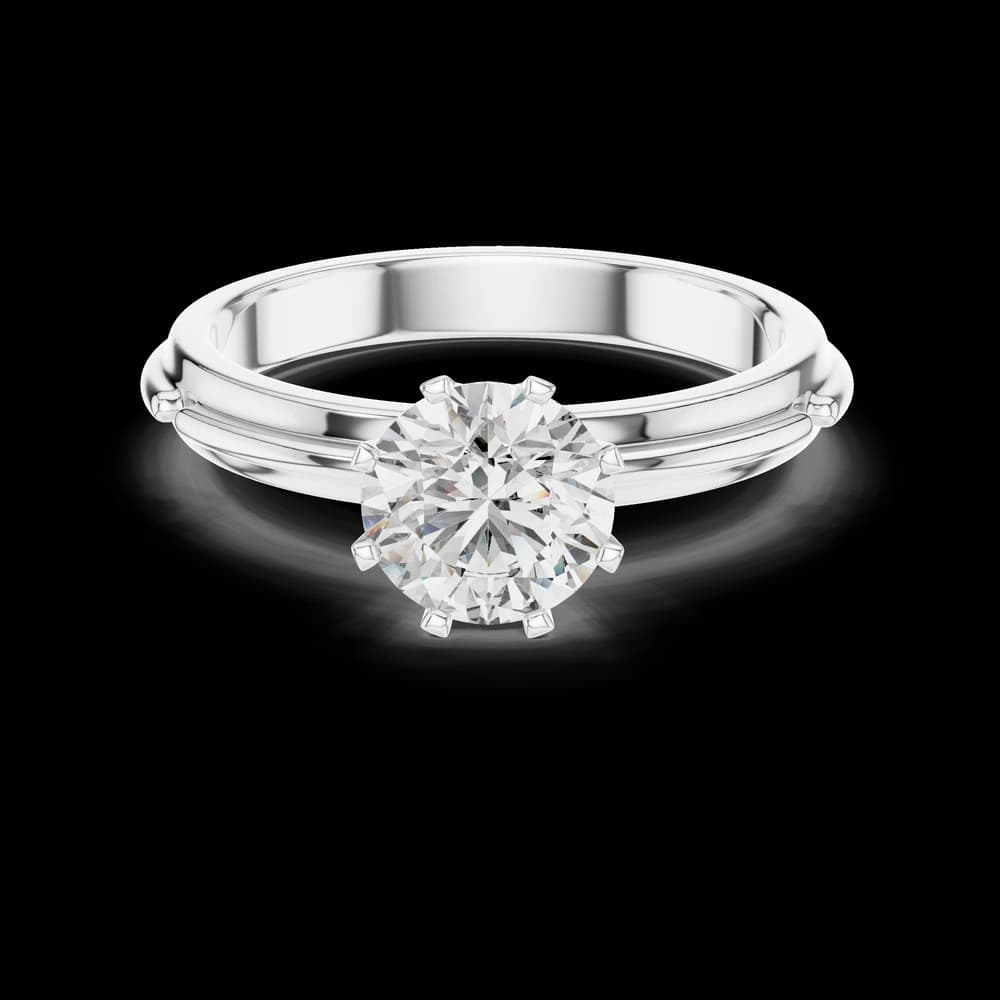 Round Six-Prong Solitaire Lab Grown Diamond Ring - Image 2 Round Six-Prong Solitaire Lab Grown Diamond Ring, view 2 of 3