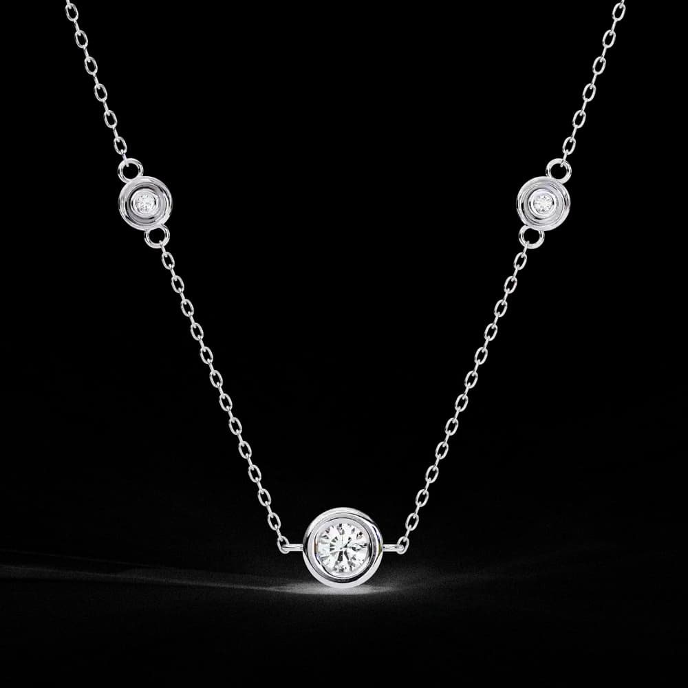 Triana Bezel Set Lab Grown Diamond Pendant - Image 1 Triana Bezel Set Lab Grown Diamond Pendant, view 1 of 4