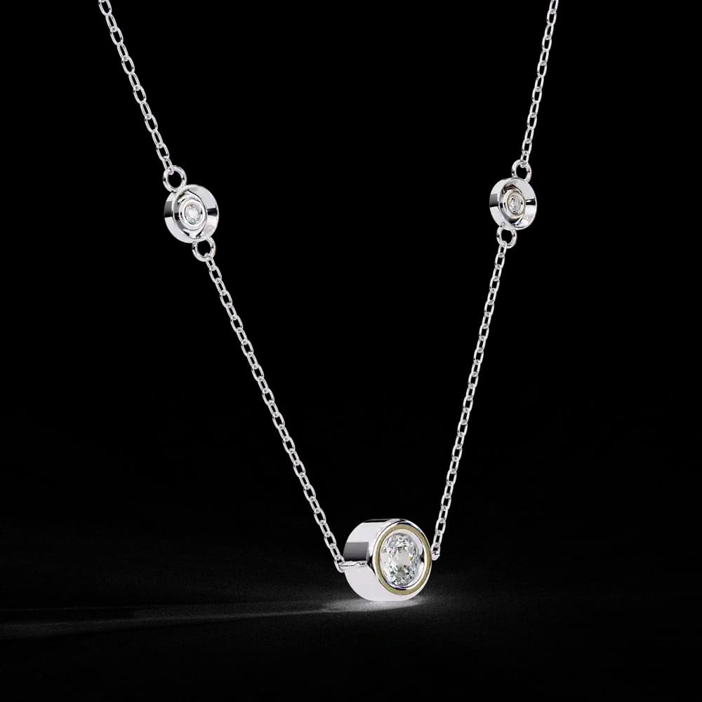 Triana Bezel Set Lab Grown Diamond Pendant - Image 3 Triana Bezel Set Lab Grown Diamond Pendant, view 3 of 4