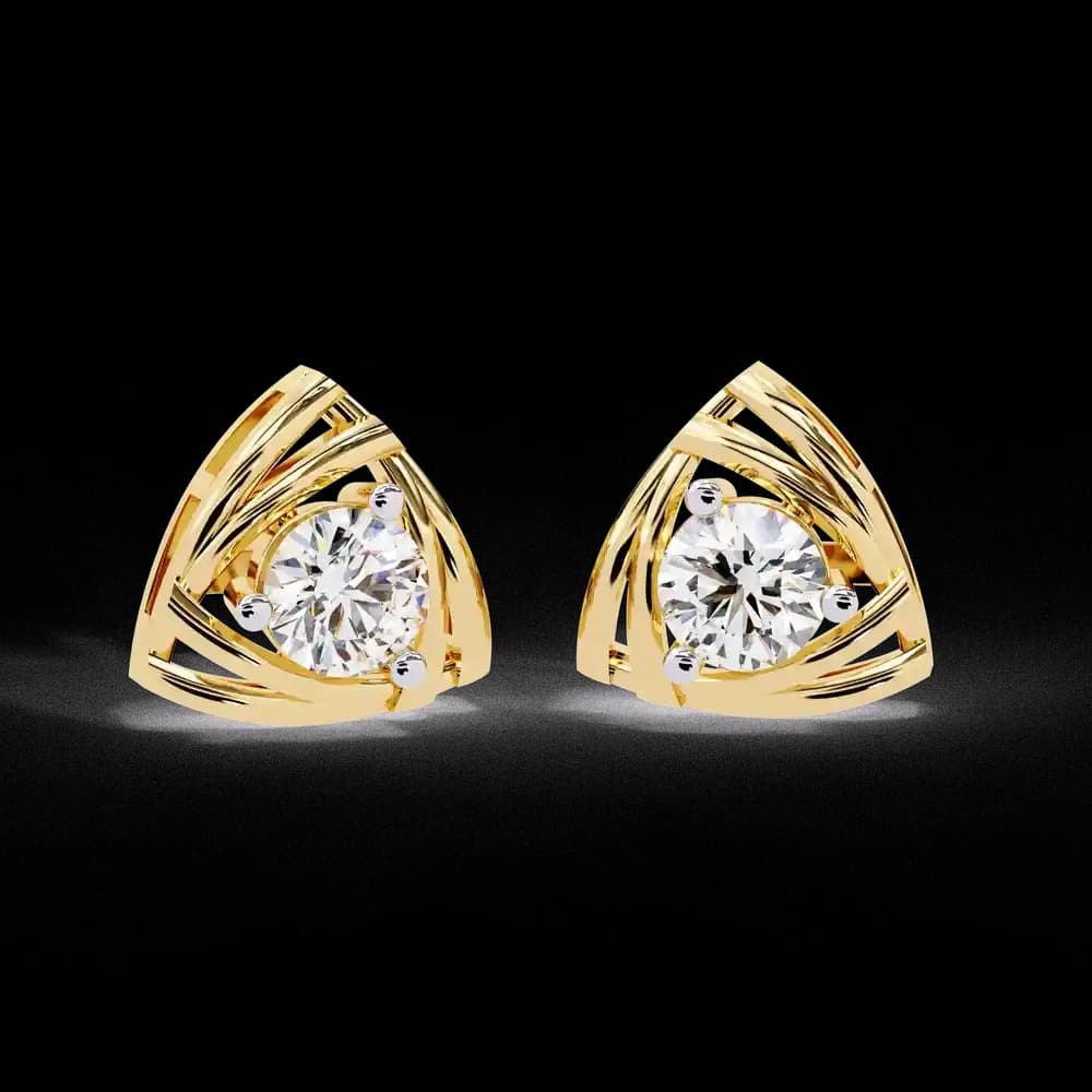 Triangle Halo Lab Grown Diamond Stud Earrings - Image 1 Triangle Halo Lab Grown Diamond Stud Earrings, view 1 of 4