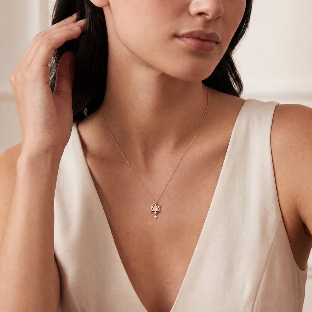 Trilliant Cut Feature Diamond Pendant - Image 2 Trilliant Cut Feature Diamond Pendant, view 2 of 3