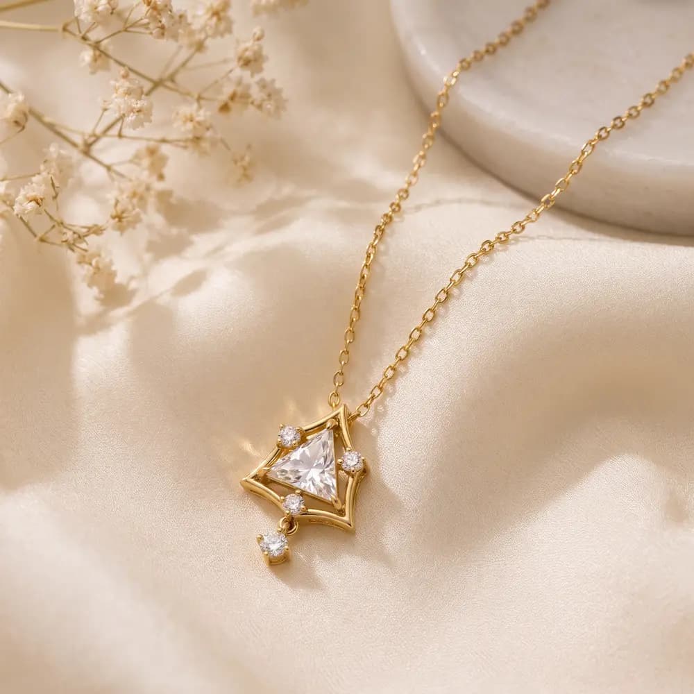 Trilliant Cut Feature Diamond Pendant - Image 3 Trilliant Cut Feature Diamond Pendant, view 3 of 3