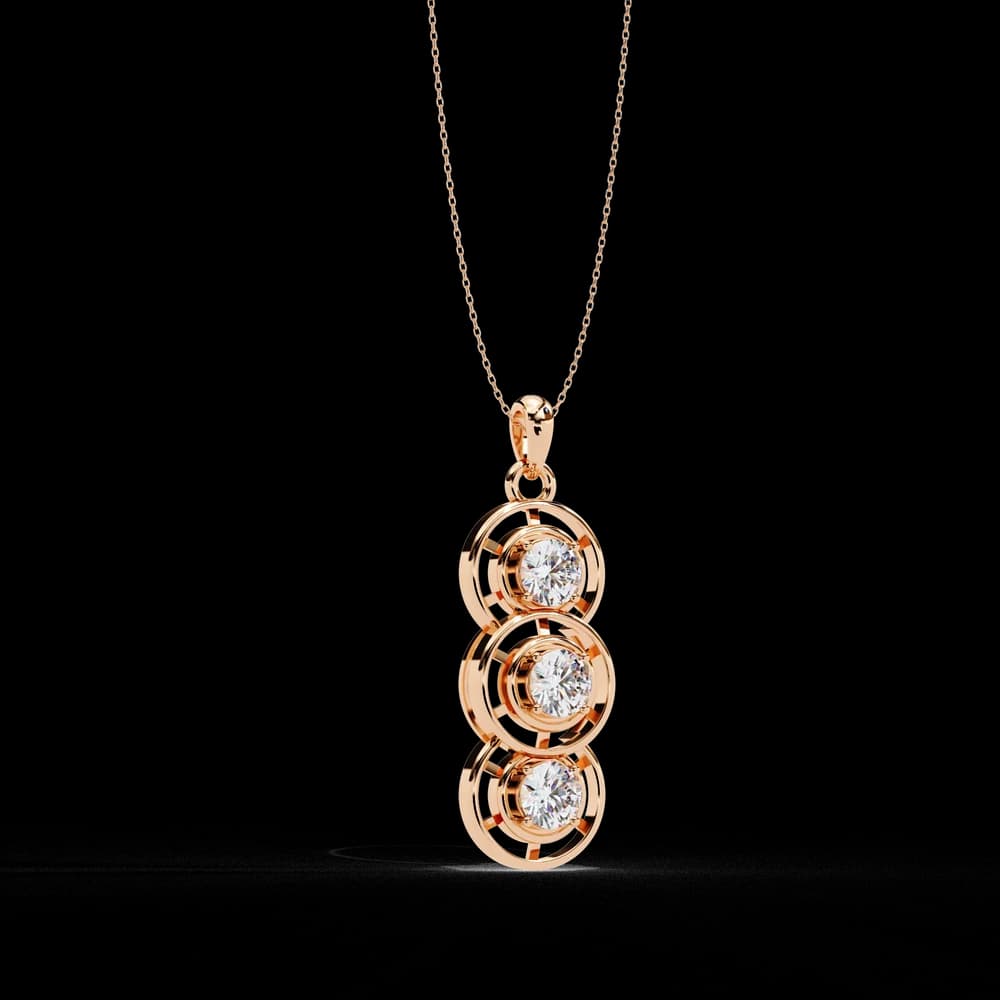 Triple Circle Lab Grown Diamond Pendant Necklace - Image 5 Triple Circle Lab Grown Diamond Pendant Necklace, view 5 of 9