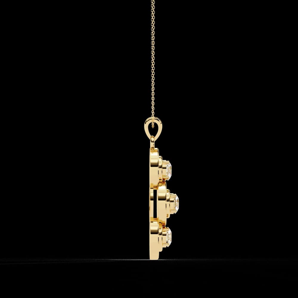 Triple Circle Lab Grown Diamond Pendant Necklace - Image 7 Triple Circle Lab Grown Diamond Pendant Necklace, view 7 of 9