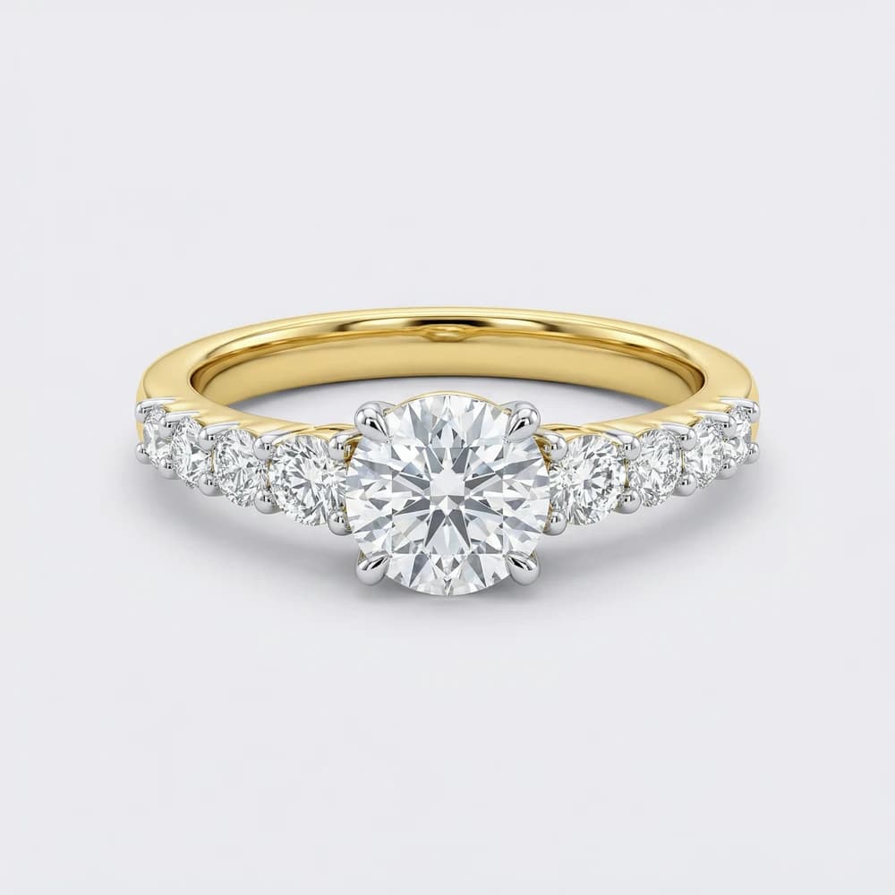 Round Brilliant Pavé Lab Grown Diamond Ring - Image 2 Round Brilliant Pavé Lab Grown Diamond Ring, view 2 of 2