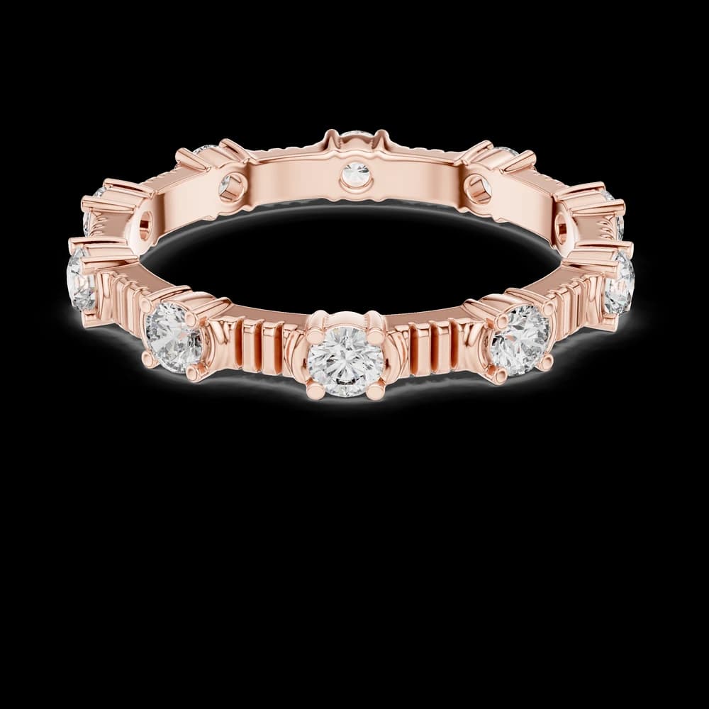 Spaced Round Diamond Fluted Lab Grown Diamond Ring - Image 1 Spaced Round Diamond Fluted Lab Grown Diamond Ring, view 1 of 6