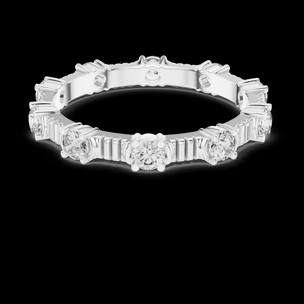 Spaced Round Diamond Fluted Lab Grown Diamond Ring - Image 2 Spaced Round Diamond Fluted Lab Grown Diamond Ring, view 2 of 6