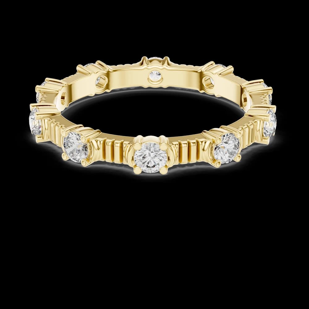 Spaced Round Diamond Fluted Lab Grown Diamond Ring - Image 3 Spaced Round Diamond Fluted Lab Grown Diamond Ring, view 3 of 6