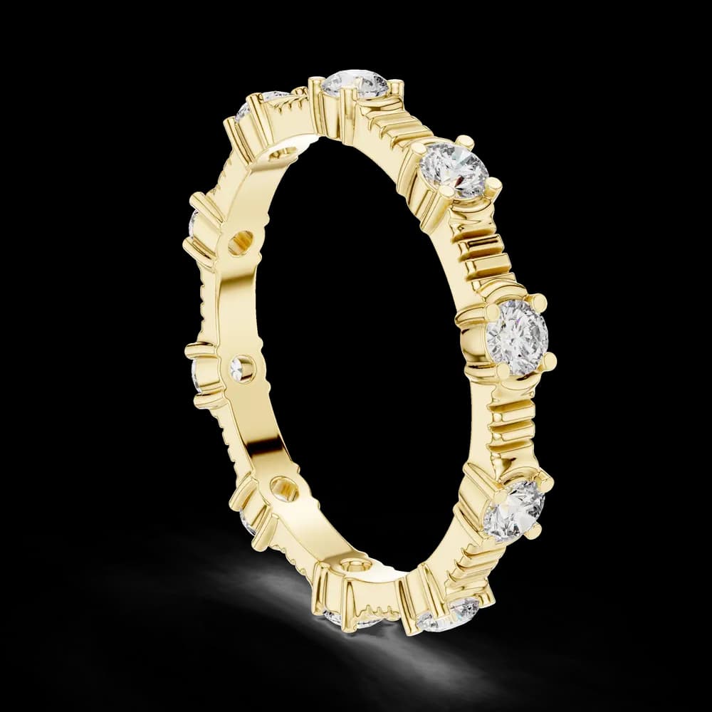 Spaced Round Diamond Fluted Lab Grown Diamond Ring - Image 4 Spaced Round Diamond Fluted Lab Grown Diamond Ring, view 4 of 6