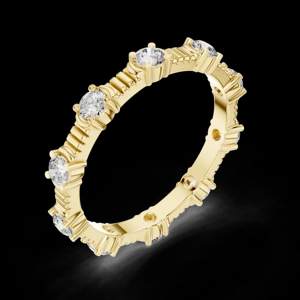 Spaced Round Diamond Fluted Lab Grown Diamond Ring - Image 5 Spaced Round Diamond Fluted Lab Grown Diamond Ring, view 5 of 6