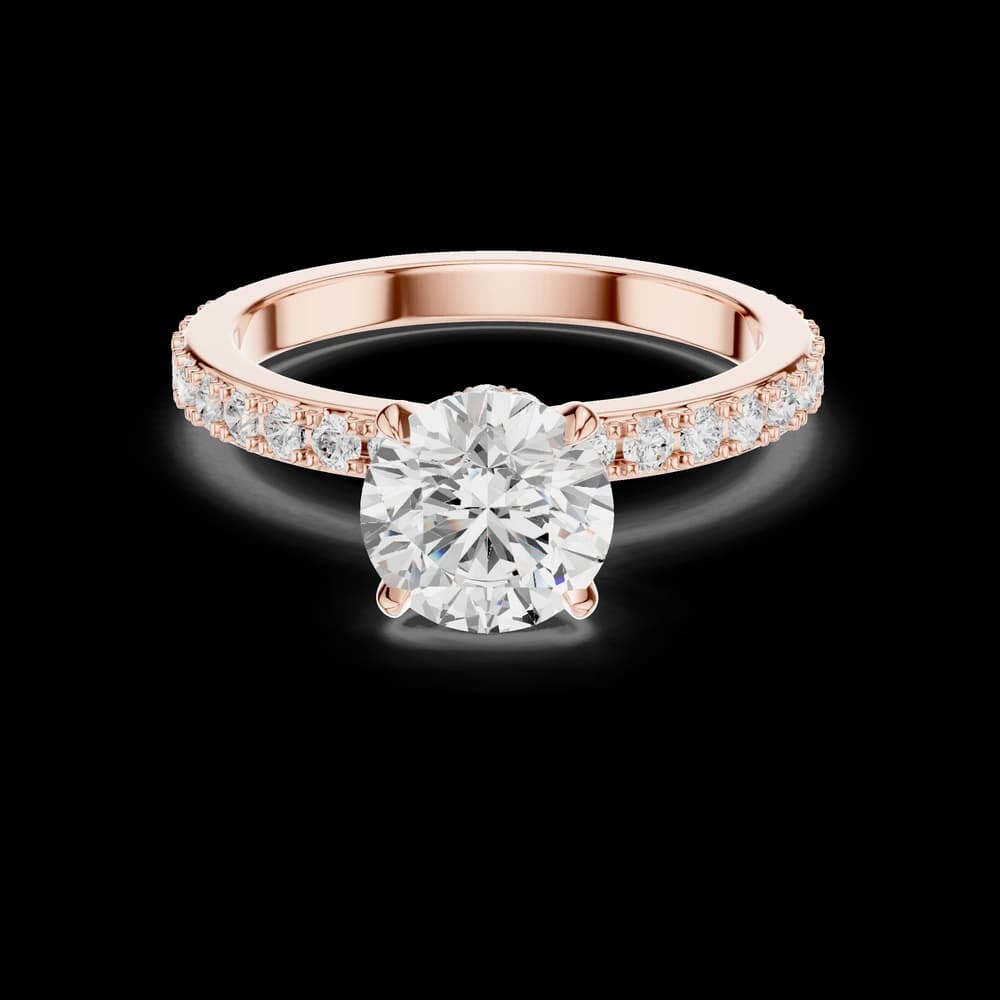 French Pave Round Lab Grown Diamond Ring - Image 1 French Pave Round Lab Grown Diamond Ring, view 1 of 6