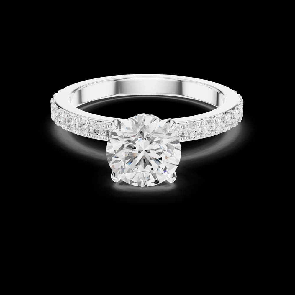 French Pave Round Lab Grown Diamond Ring - Image 2 French Pave Round Lab Grown Diamond Ring, view 2 of 6