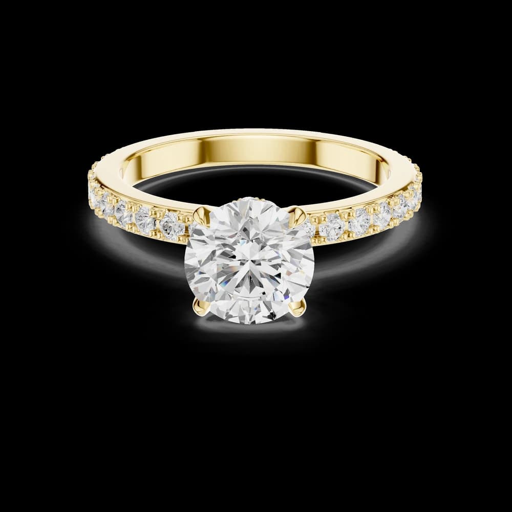 French Pave Round Lab Grown Diamond Ring - Image 3 French Pave Round Lab Grown Diamond Ring, view 3 of 6