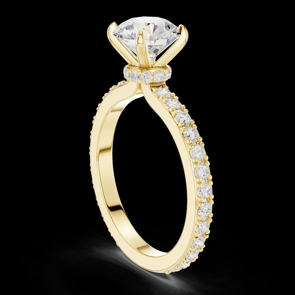 French Pave Round Lab Grown Diamond Ring - Image 4 French Pave Round Lab Grown Diamond Ring, view 4 of 6