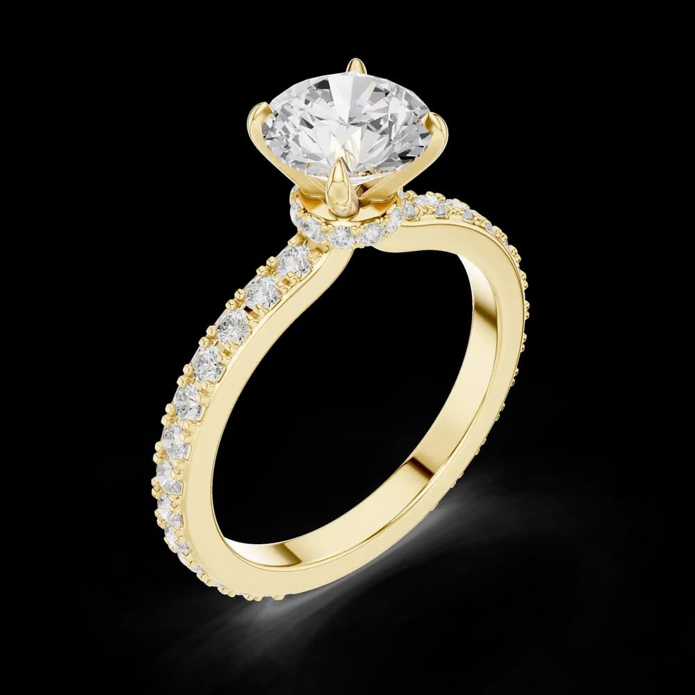French Pave Round Lab Grown Diamond Ring - Image 5 French Pave Round Lab Grown Diamond Ring, view 5 of 6