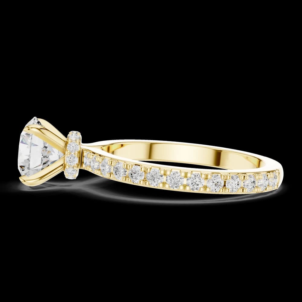 French Pave Round Lab Grown Diamond Ring - Image 6 French Pave Round Lab Grown Diamond Ring, view 6 of 6