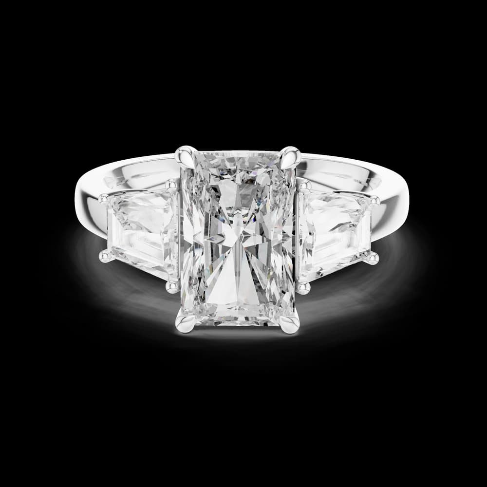 Radiant Trapezoid Three-Stone Lab Grown Diamond Ring - Image 2 Radiant Trapezoid Three-Stone Lab Grown Diamond Ring, view 2 of 6