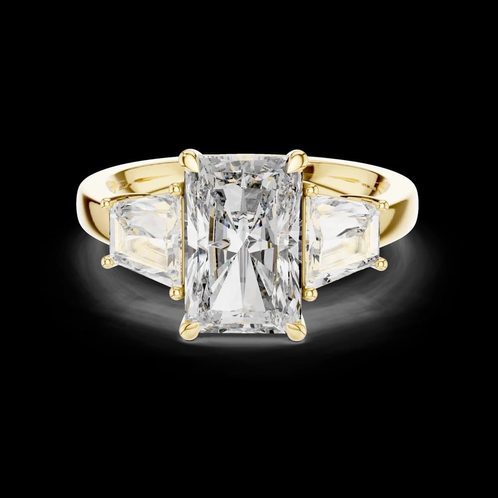 Radiant Trapezoid Three-Stone Lab Grown Diamond Ring - Image 3 Radiant Trapezoid Three-Stone Lab Grown Diamond Ring, view 3 of 6