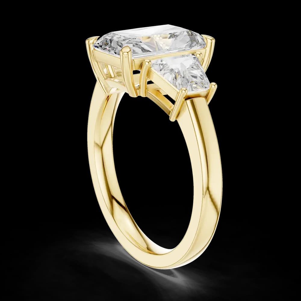 Radiant Trapezoid Three-Stone Lab Grown Diamond Ring - Image 4 Radiant Trapezoid Three-Stone Lab Grown Diamond Ring, view 4 of 6