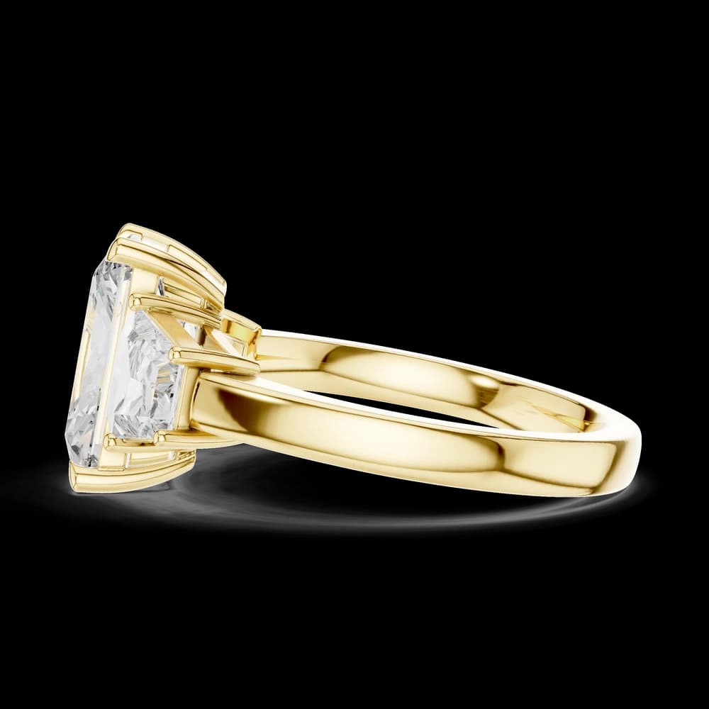 Radiant Trapezoid Three-Stone Lab Grown Diamond Ring - Image 6 Radiant Trapezoid Three-Stone Lab Grown Diamond Ring, view 6 of 6