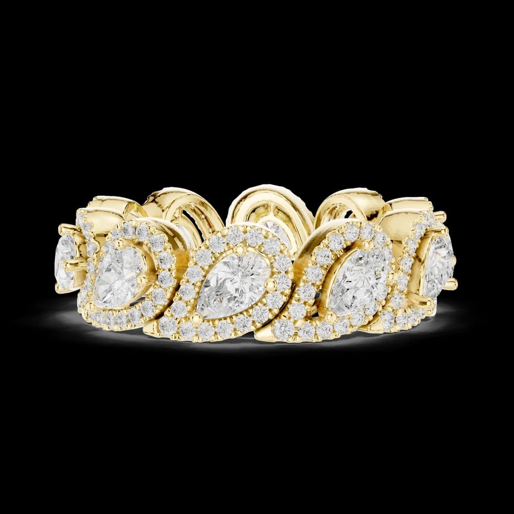 Pear Cut Diamond Pave Halo Lab Grown Diamond Ring - Image 9 Pear Cut Diamond Pave Halo Lab Grown Diamond Ring, view 9 of 9