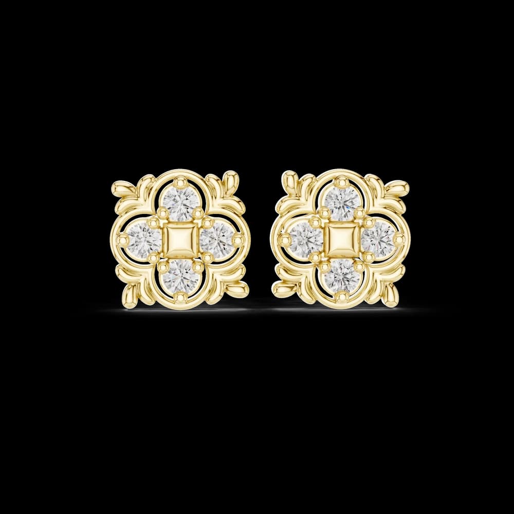Twin Flame lab grown diamond earring design - Image 3 Twin Flame lab grown diamond earring design, view 3 of 5