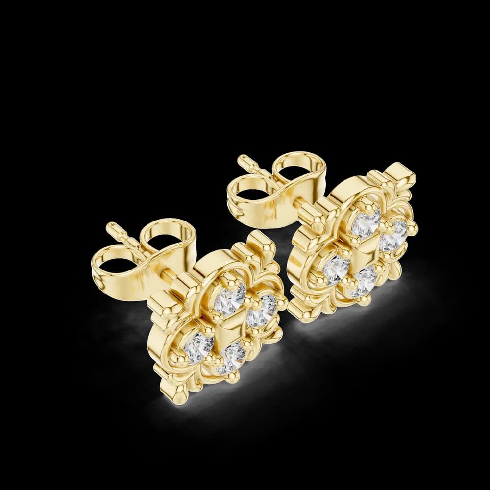 Twin Flame lab grown diamond earring design - Image 4 Twin Flame lab grown diamond earring design, view 4 of 5