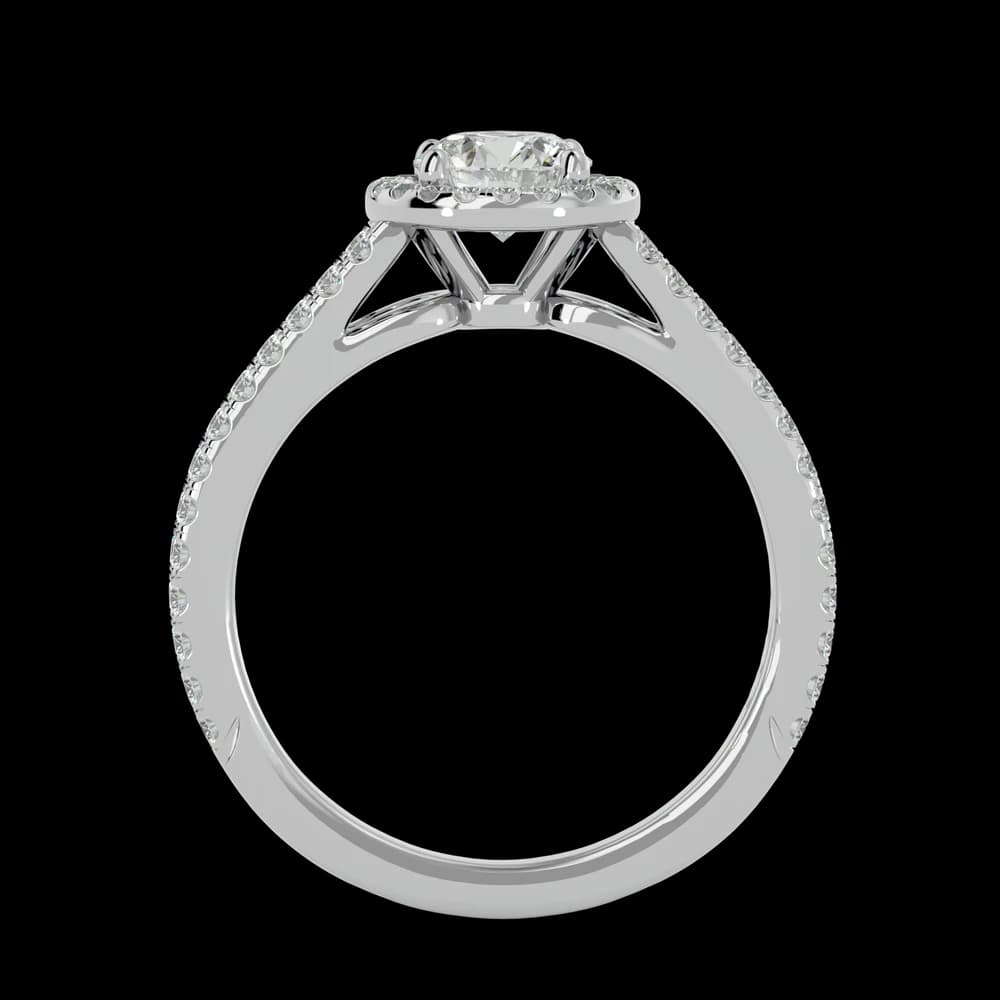 Elegant Round Halo Split Shank Lab Grown Diamond Ring - Image 4 Elegant Round Halo Split Shank Lab Grown Diamond Ring, view 4 of 4