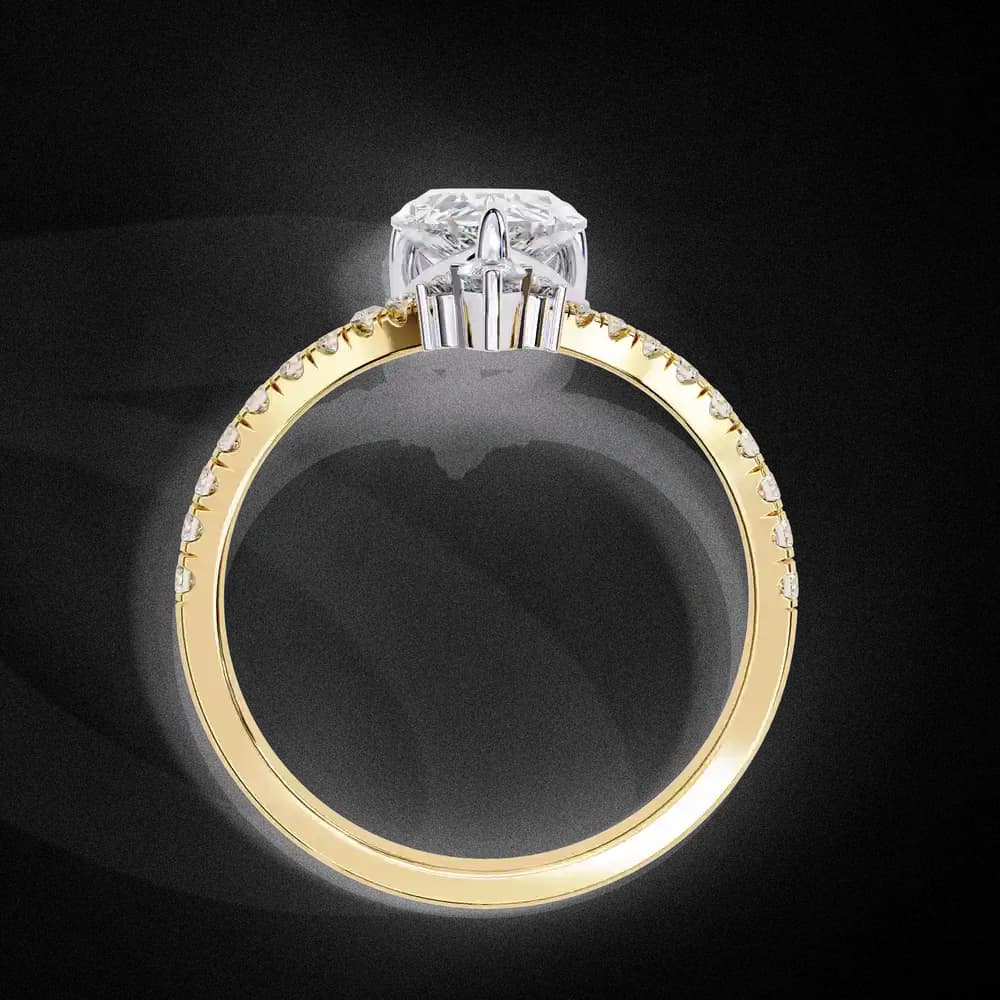 Pear Shaped Lab Grown Diamond Halo Ring - Image 2 Pear Shaped Lab Grown Diamond Halo Ring, view 2 of 4