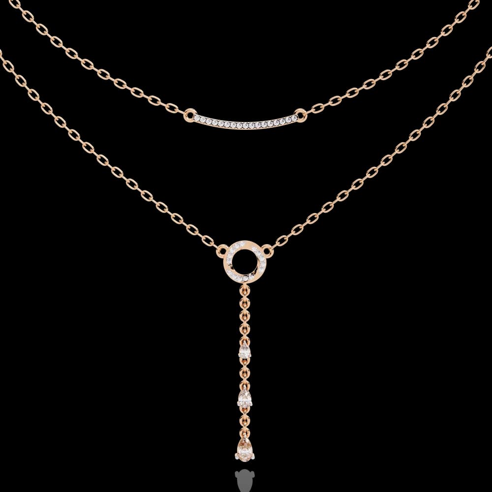 Cascading Lab Grown Diamond Grace Two-Tier Necklace - Image 1 Cascading Lab Grown Diamond Grace Two-Tier Necklace, view 1 of 5