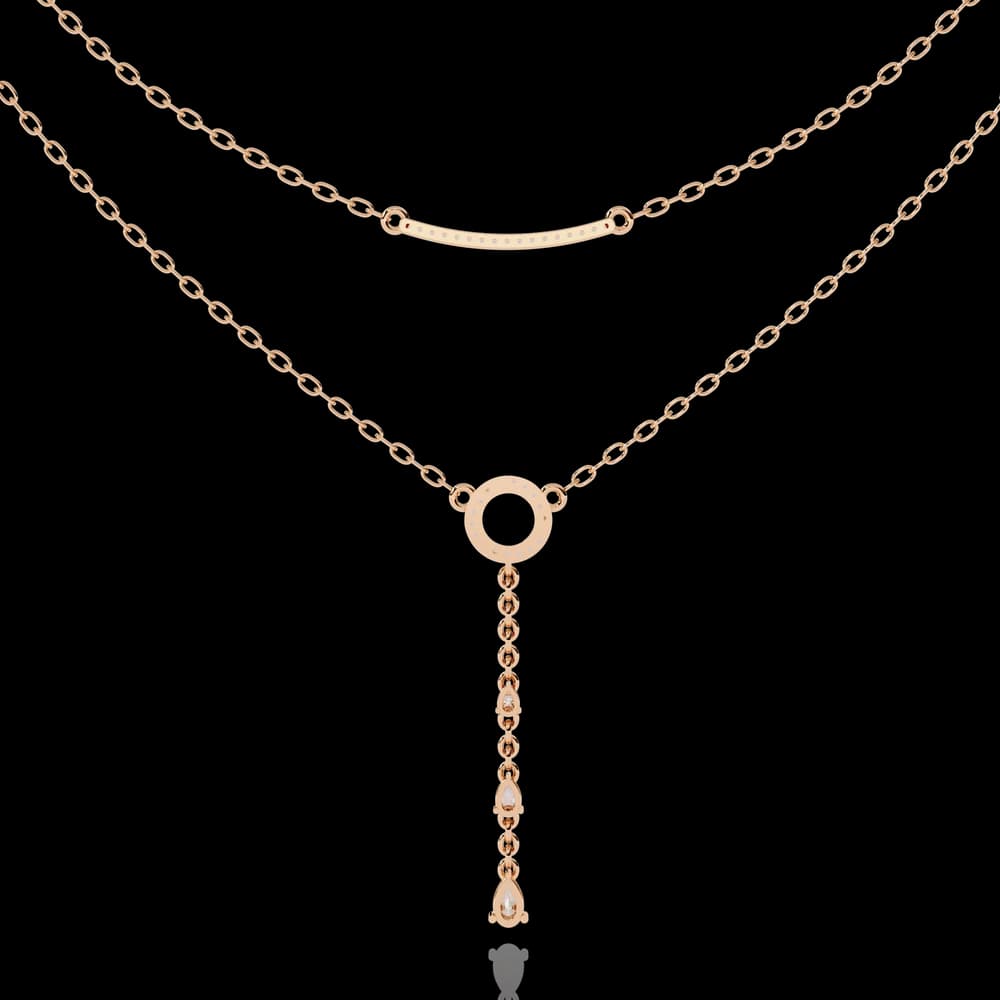 Cascading Lab Grown Diamond Grace Two-Tier Necklace - Image 3 Cascading Lab Grown Diamond Grace Two-Tier Necklace, view 3 of 5