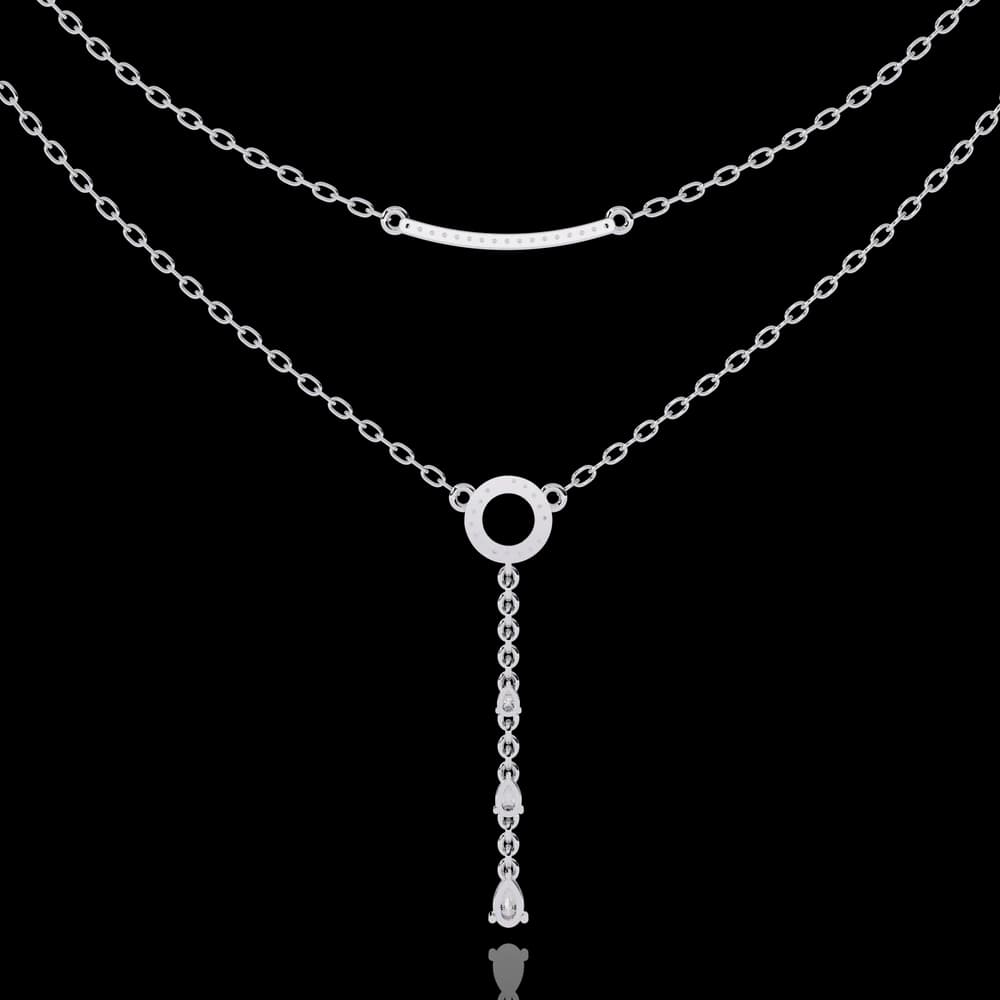 Cascading Lab Grown Diamond Grace Two-Tier Necklace - Image 4 Cascading Lab Grown Diamond Grace Two-Tier Necklace, view 4 of 5