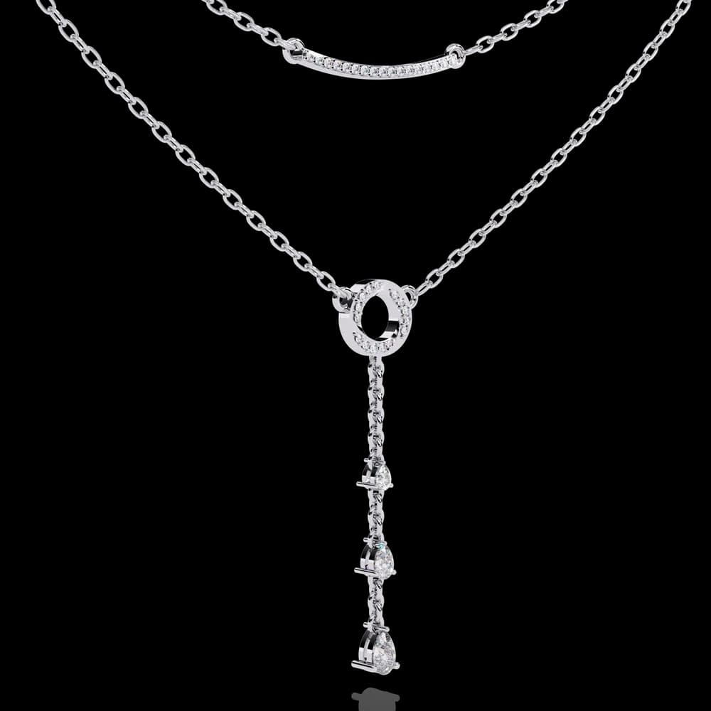 Cascading Lab Grown Diamond Grace Two-Tier Necklace - Image 5 Cascading Lab Grown Diamond Grace Two-Tier Necklace, view 5 of 5