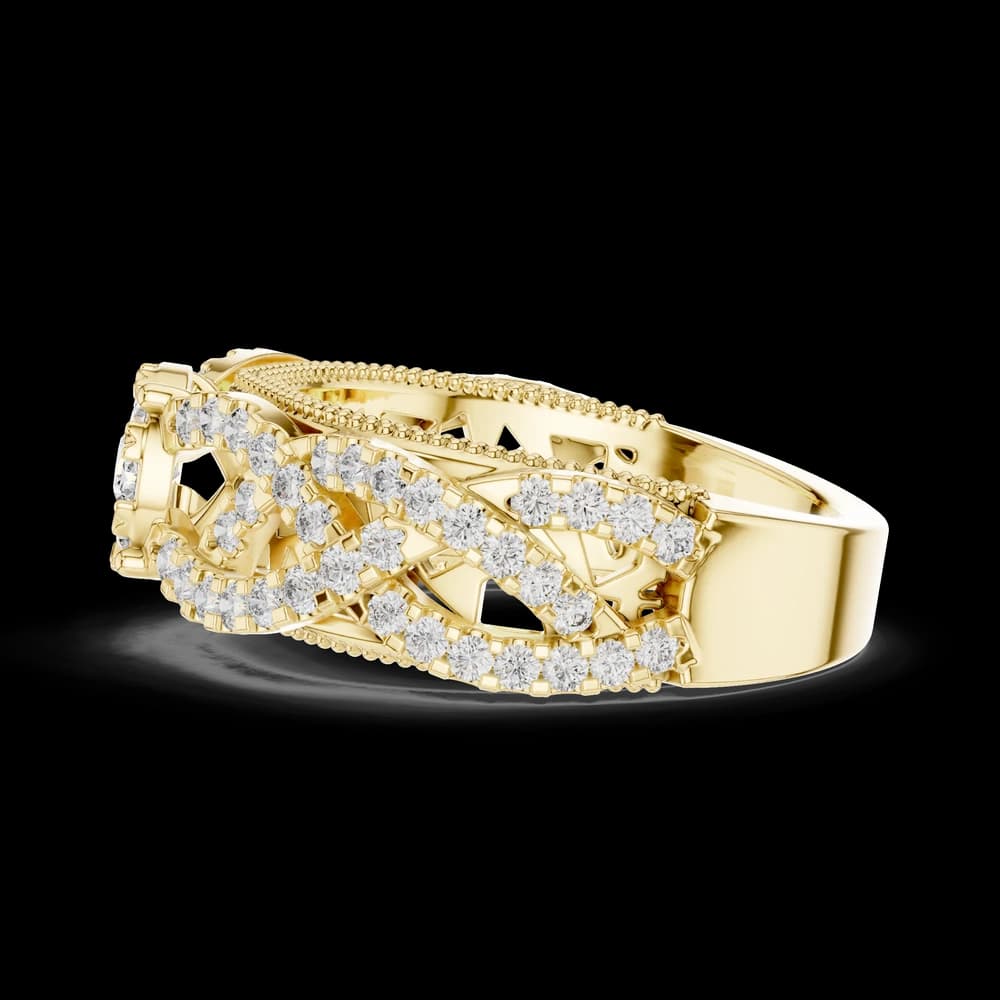 Woven Band Cluster Lab Grown Diamond Ring - Image 6 Woven Band Cluster Lab Grown Diamond Ring, view 6 of 6
