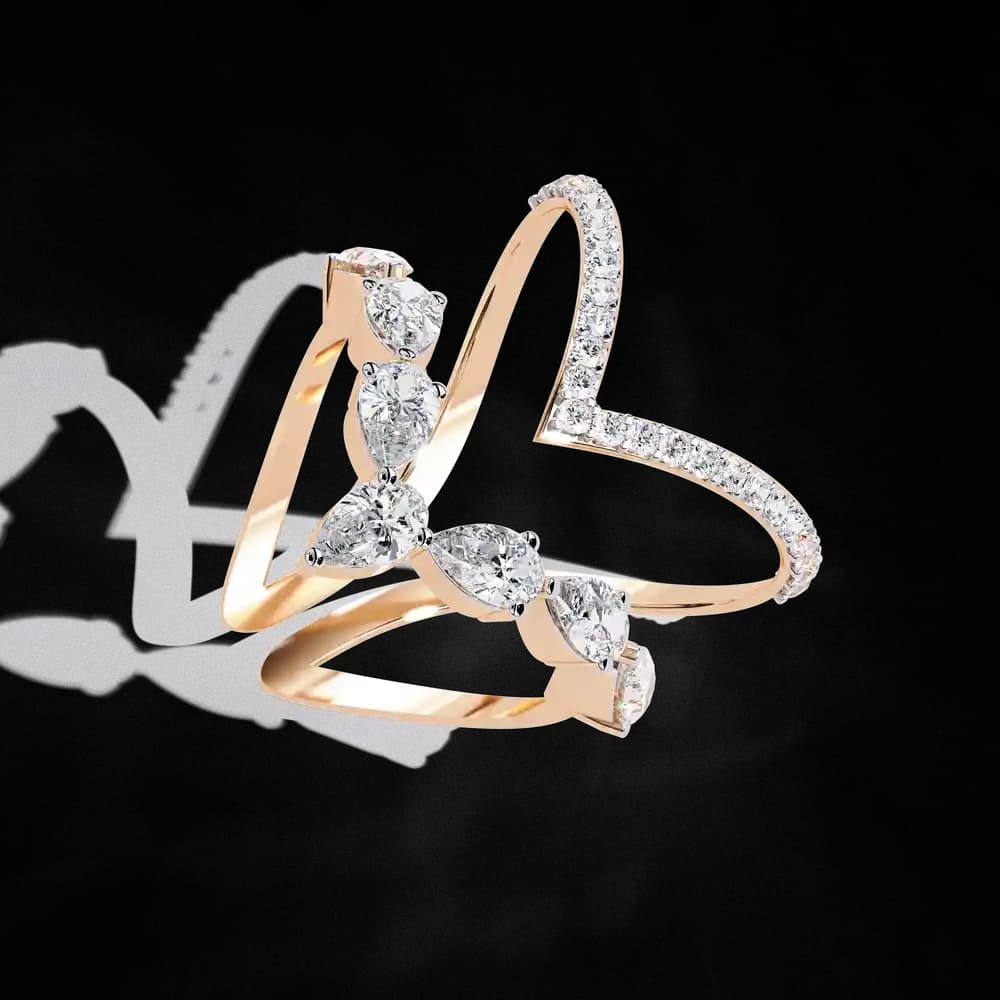 Unique Geometric Lab Grown Diamond Ring - Image 3 Unique Geometric Lab Grown Diamond Ring, view 3 of 4