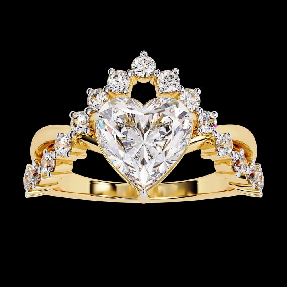 Royal Heart Crown Lab Grown Diamond Ring - Image 1 Royal Heart Crown Lab Grown Diamond Ring, view 1 of 13