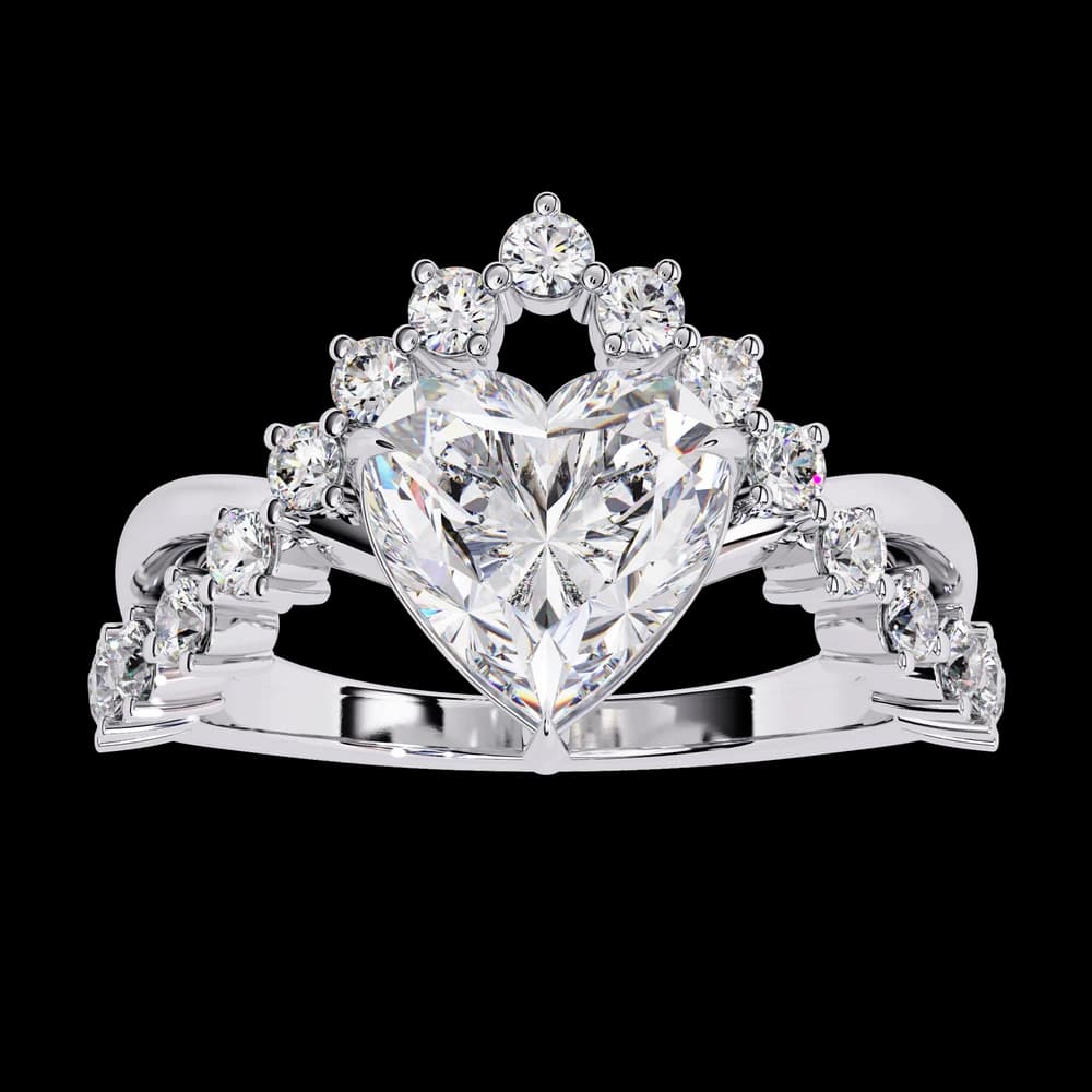 Royal Heart Crown Lab Grown Diamond Ring - Image 11 Royal Heart Crown Lab Grown Diamond Ring, view 11 of 13