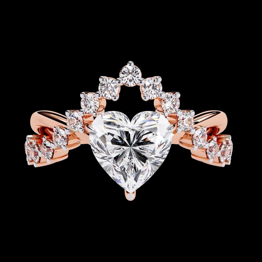 Royal Heart Crown Lab Grown Diamond Ring - Image 8 Royal Heart Crown Lab Grown Diamond Ring, view 8 of 13