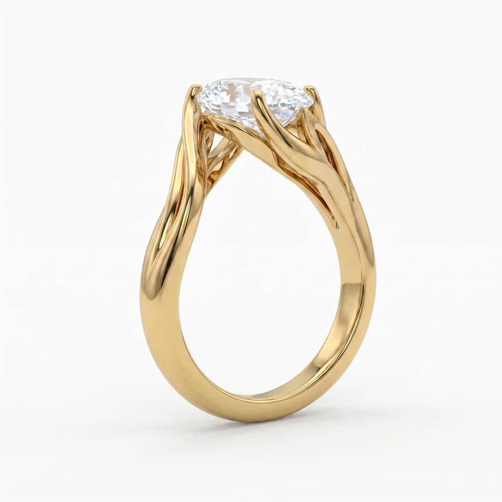 The Aurelia Ribbon Fluid Solitaire Ring - Image 1 The Aurelia Ribbon Fluid Solitaire Ring, view 1 of 5