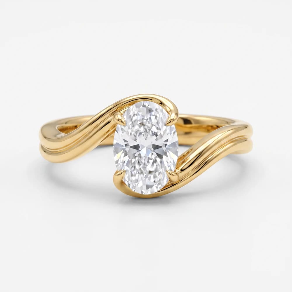 The Aurelia Ribbon Fluid Solitaire Ring - Image 2 The Aurelia Ribbon Fluid Solitaire Ring, view 2 of 5