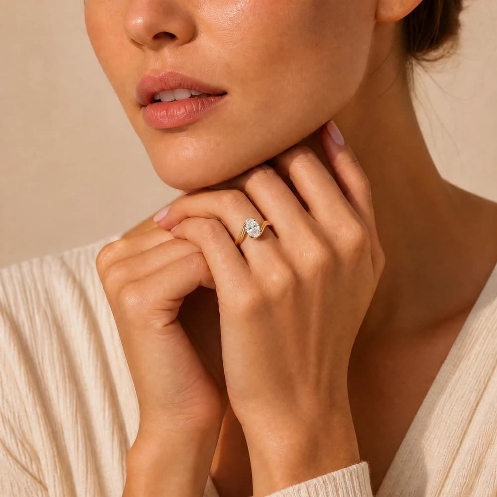 The Aurelia Ribbon Fluid Solitaire Ring - Image 3 The Aurelia Ribbon Fluid Solitaire Ring, view 3 of 5