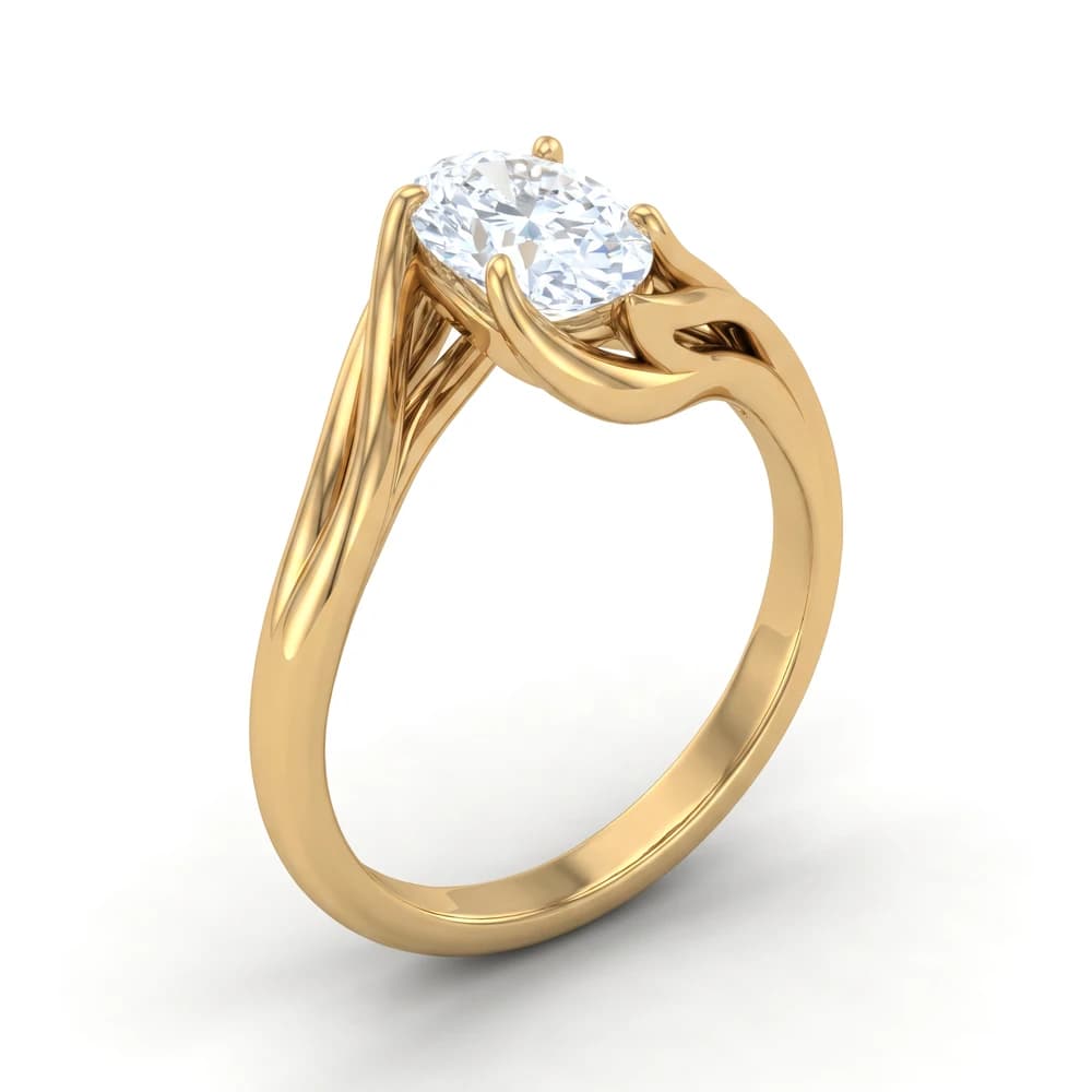 The Aurelia Ribbon Fluid Solitaire Ring - Image 4 The Aurelia Ribbon Fluid Solitaire Ring, view 4 of 5