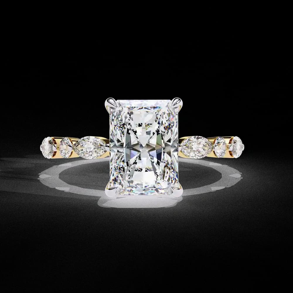 Radiant Cut Ring with Accents Lab grown diamond - Image 1 Radiant Cut Ring with Accents Lab grown diamond, view 1 of 13