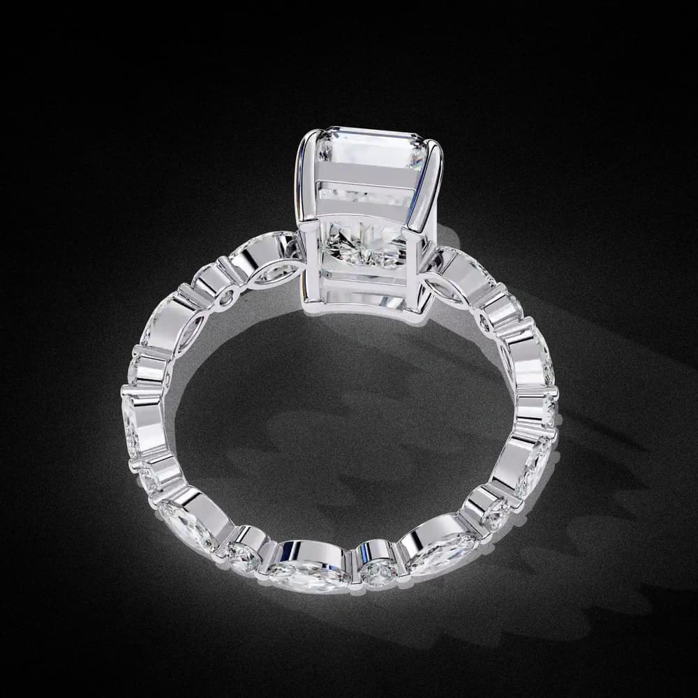 Radiant Cut Ring with Accents Lab grown diamond - Image 10 Radiant Cut Ring with Accents Lab grown diamond, view 10 of 13