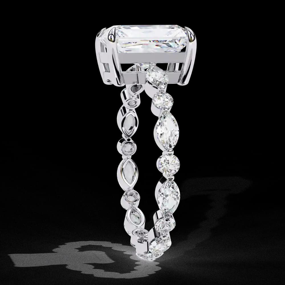 Radiant Cut Ring with Accents Lab grown diamond - Image 11 Radiant Cut Ring with Accents Lab grown diamond, view 11 of 13