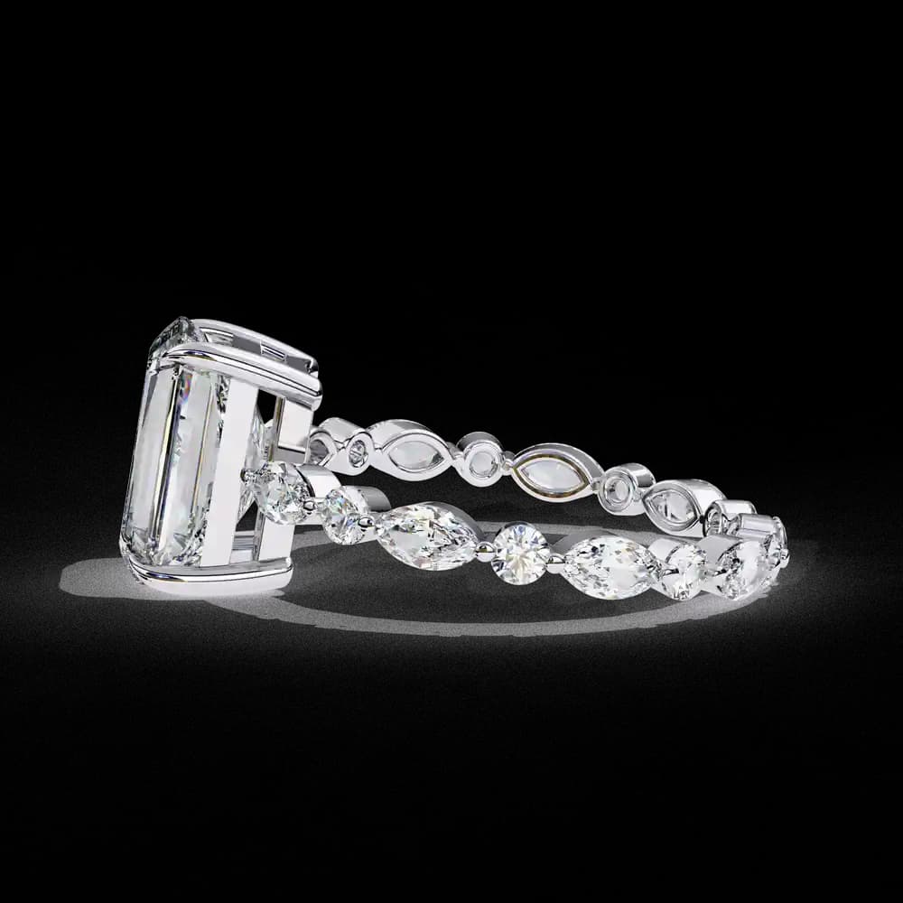 Radiant Cut Ring with Accents Lab grown diamond - Image 12 Radiant Cut Ring with Accents Lab grown diamond, view 12 of 13
