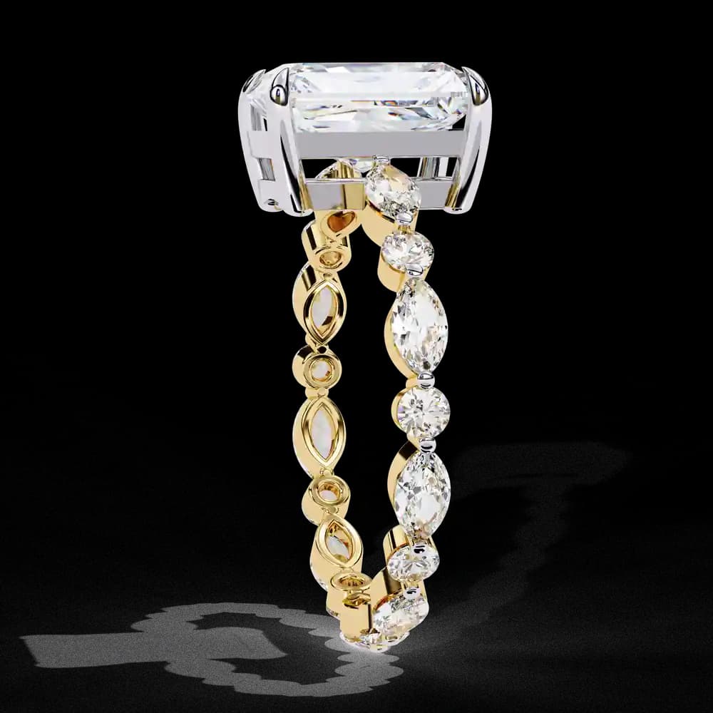 Radiant Cut Ring with Accents Lab grown diamond - Image 2 Radiant Cut Ring with Accents Lab grown diamond, view 2 of 13
