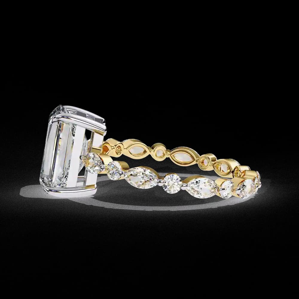Radiant Cut Ring with Accents Lab grown diamond - Image 3 Radiant Cut Ring with Accents Lab grown diamond, view 3 of 13