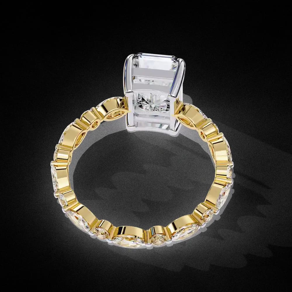 Radiant Cut Ring with Accents Lab grown diamond - Image 4 Radiant Cut Ring with Accents Lab grown diamond, view 4 of 13